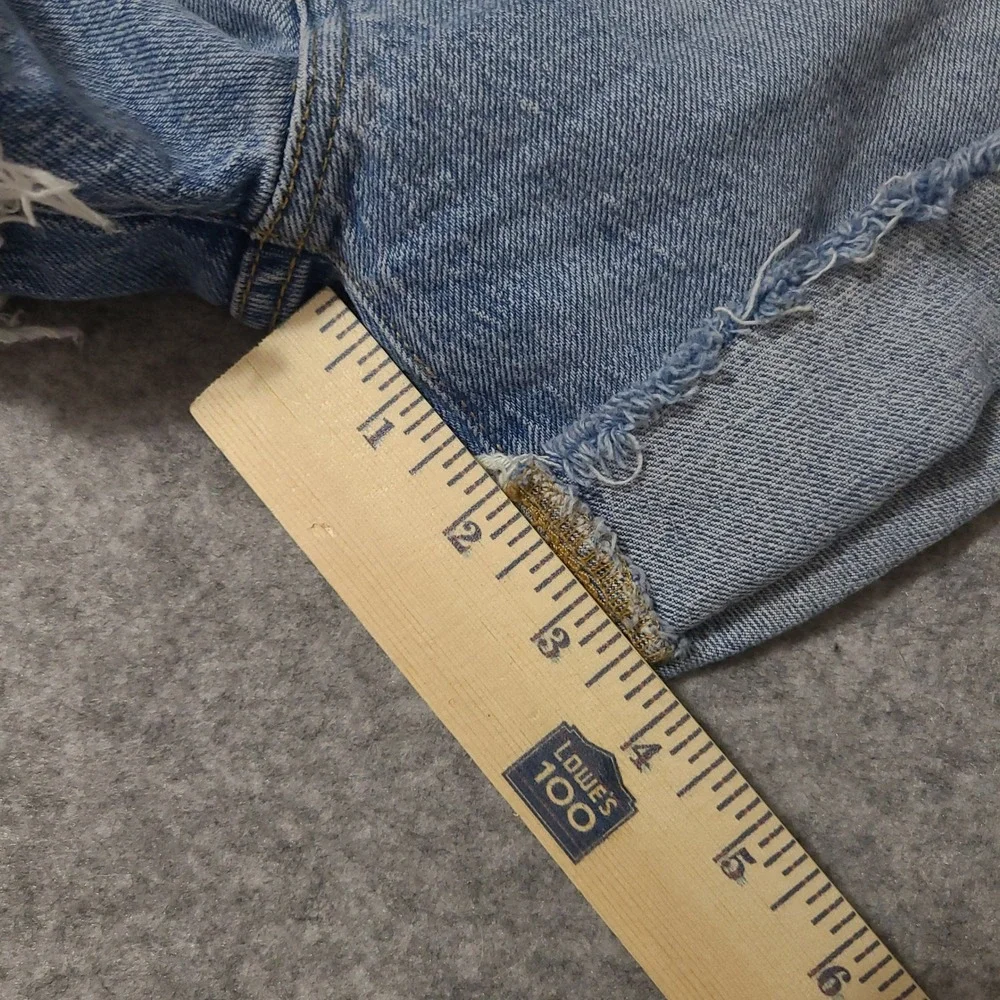 Levi's 501 Original Shorts Women 26 Light Blue Distressed High Waisted Denim